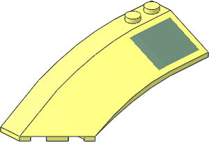 Slope Brick Round  3 x  8 x  2 Left with Sand Green Square Pattern