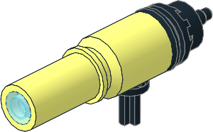 Pneumatic Fire Hose Nozzle with Simulated Jet (Retracted)