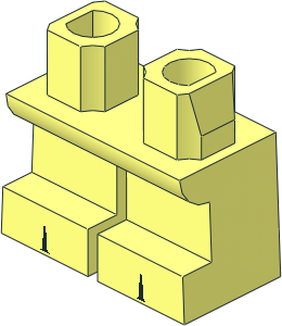Minifig Hips and Legs Short with Black Gaps Pattern