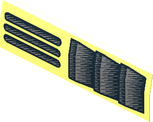 Sticker  0.9 x  3.9 with Vertical and Horizontal Grille (Formed, Right)