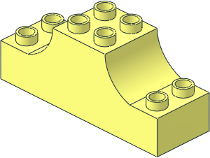 Duplo Brick  2 x  6 x  2 with Raised Central  2 x  2 Section with Curved Sides