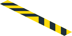 Sticker  0.7 x  5.8 with Black and Yellow Symmetric Chevron