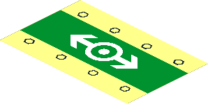 Sticker  2.4 x  3.8 with White Train Logo (2002-2004) on Green Background and Rivets