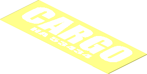 Sticker  1.0 x  2.8 with White "CARGO" and "HA 53434"