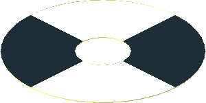 Sticker  2.9 x  2.9 Round with Black and White Alternating Sections