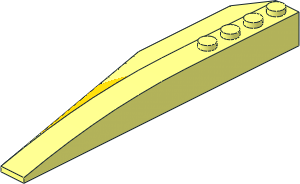 Wedge 12 x  3 x  1 Double Rounded Right with Yellow Trapezoid Sticker