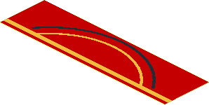 Sticker  1.0 x  3.7 with Black and Metallic Gold Arch