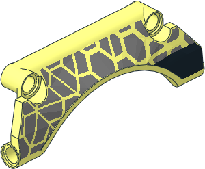 Technic Panel  9 x  2 x  3 Mudguard Arched #30 with Silver Honeycomb Left Pattern