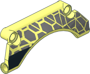 Technic Panel  9 x  2 x  3 Mudguard Arched #30 with Silver Honeycomb Right Pattern