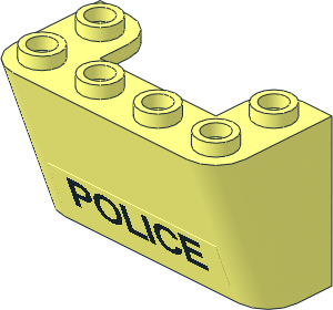 Windscreen  2 x  4 x  2 Inverted with Black "POLICE" Sticker