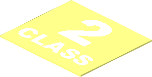 Sticker 0.8 x  0.9 with White "2 CLASS"