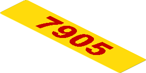 Sticker  0.7 x  3.3 with Red "7905" on Yellow Background