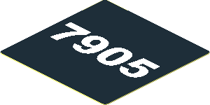 Sticker  1.7 x  1.7 with White "7905" on Black Background