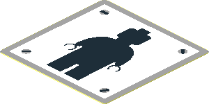 Sticker  1.5 x  1.5 with Black Minifig Silhouette