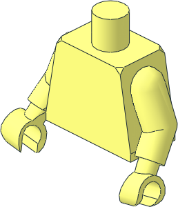 Minifig Torso with Arms with Integral Hand (Down Position)