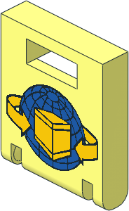 Container Box  2 x  2 x  2 Door with Blue Globe, Yellow Box and Curved Arrows Pattern