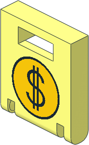 Container Box  2 x  2 x  2 Door with Black Dollar Sign on Yellow Circle Pattern