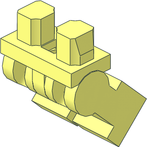 Minifig Hips with Spring Legs (Bent Backwards 45°)