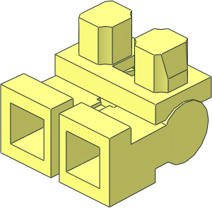 Minifig Hips with Spring Legs (Bent Forwards 90°)