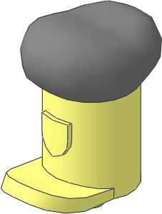 Minifig Hat Tall Hat with Small Brim and Pin with Silver Top Pattern