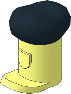 Minifig Hat Tall Hat with Small Brim and Pin with Black Top Pattern