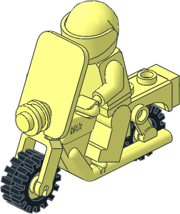 Bike  2 Wheel Motorcycle with Wheels, Windshield, Lights and Rider (Needs work)