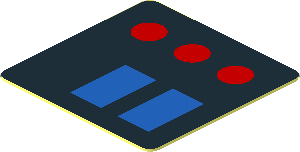Sticker  0.8 x  0.8 with Red and Blue Buttons