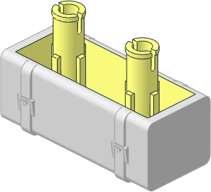Vehicle Gas Tank  2 x  4 with Two Pins with Chrome Exterior Pattern