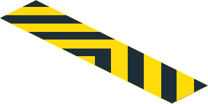 Sticker  0.8 x  3.8 with Black and Yellow Chevron, Centred