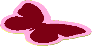 Sticker  0.9 x  1.3 with Dark Red Butterfly