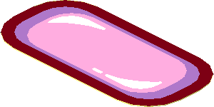 Sticker  1.3 x  2.6 Rounded Rectangle with Bright Pink Window