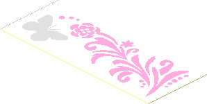 Sticker  1.3 x  3.3 with Silver Butterfly and Pink Floral - Left