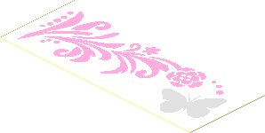 Sticker  1.3 x  3.3 with Silver Butterfly and Pink Floral - Right