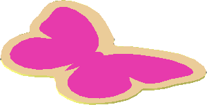 Sticker  0.9 x  1.3 with Dark Pink Butterfly