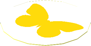 Sticker  1.2 x  1.2 Round with Yellow Butterfly on White Background