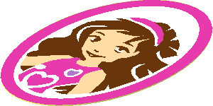 Sticker  2.4 x  1.5 Oval with Girl Picture in Dark Pink Frame