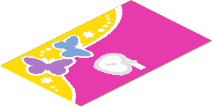 Sticker  2.6 x  1.6 with Butterflies and Heart Lock