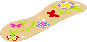 Sticker  5.6 x  1.8 with Flowers and Butterflies Left