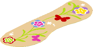 Sticker  5.6 x  1.8 with Flowers and Butterflies Right