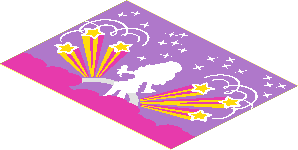 Sticker  2.9 x  3.9 with Stars and White Female Singer Silhouette