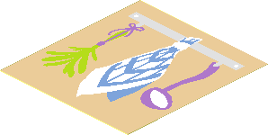 Sticker  3.3 x  3.0 with Herbs, Tea Towel and Ladle