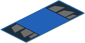 Sticker  3.3 x  1.3 with Square Connections with Vents on Blue Background