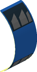 Sticker  3.3 x  1.3 with Square Connections with Vents on Blue Background (Formed)