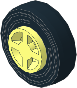 Wheel Rim  6.4 x  8 with Tyre  4/ 80 x  8 Single Smooth Type 2