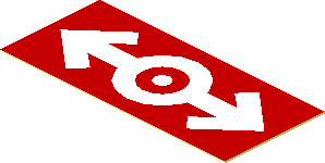 Sticker  0.8 x  1.8 with White Train Logo (2006, Bold) on Red Background