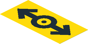 Sticker  1.8 x  3.8 with Black Train Logo (2006, Bold) on Yellow Background