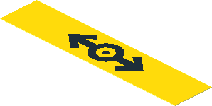 Sticker  0.8 x  3.8 with Black Train Logo (2006, Bold) on Yellow Background