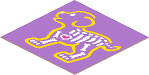 Sticker  1.9 x  1.9 with X-Ray Dog Skeleton on Medium Lavender Background