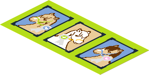 Sticker  1.9 x  3.9 with Three Horse Portraits on Lime Background
