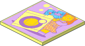 Tile  6 x  6 with Minifig and Washing Machine Pattern